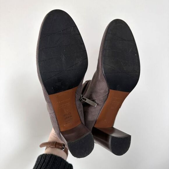 Aquatalia Vanie Weatherproof Suede Bootie Taupe with Matte Buckle 8.5 - Picture 6 of 10